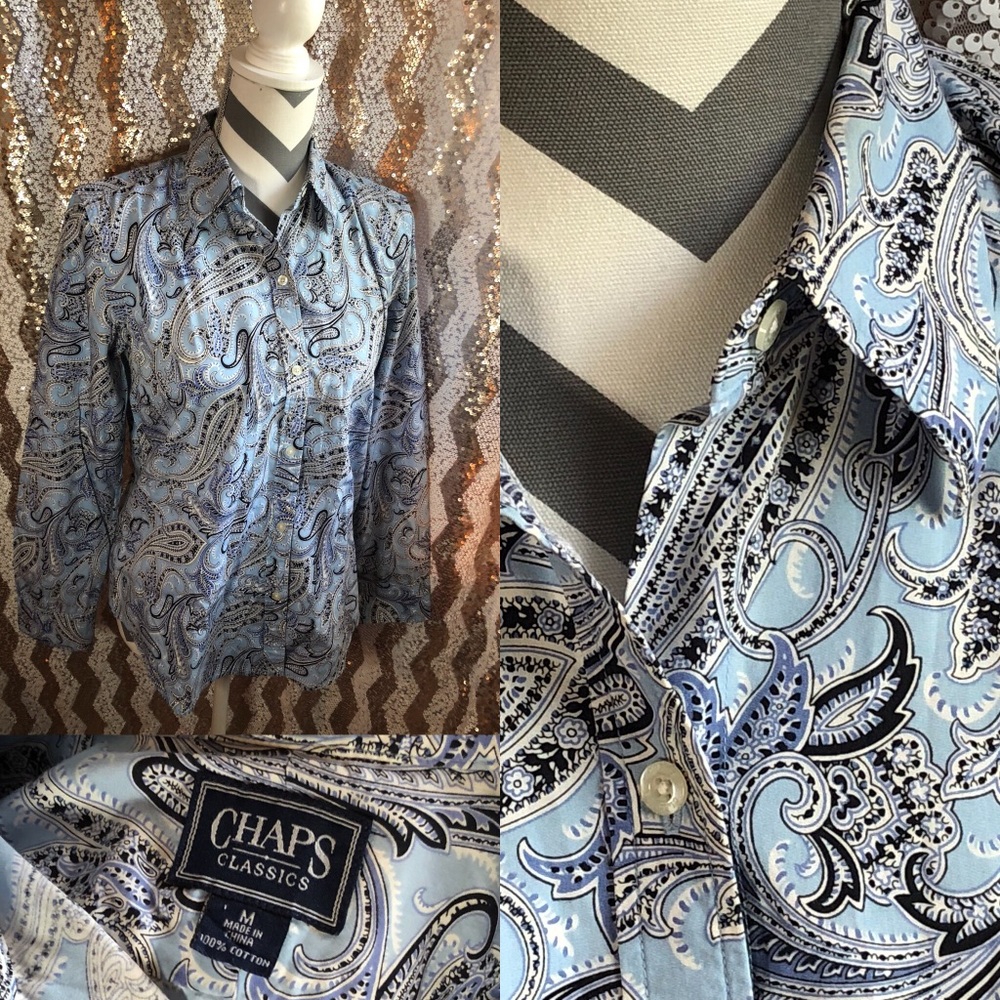 Chaps paisley button down shirt